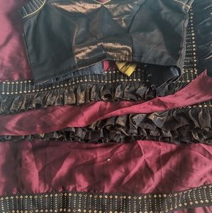 Pure chiffon party wear Ruffle saree with designer blouse